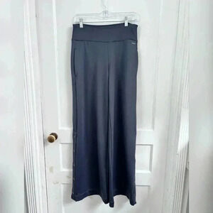 SWEATY BETTY Luxe Tear-Away Women Trousers Grey Wide Leg Relaxed Fit Gym Size XS